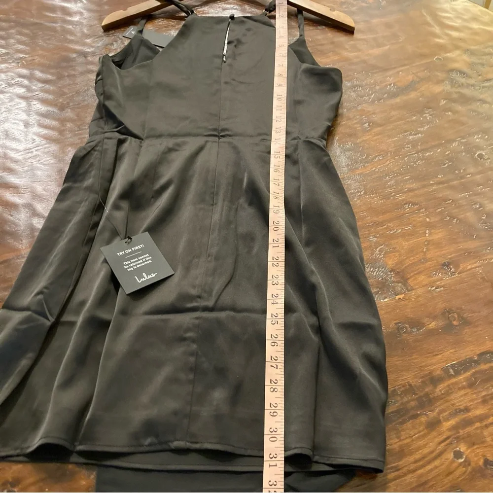 NWT Lulus Black Dress Satin Short Mini What a Stunner Size M Medium - Picture 11 of 11